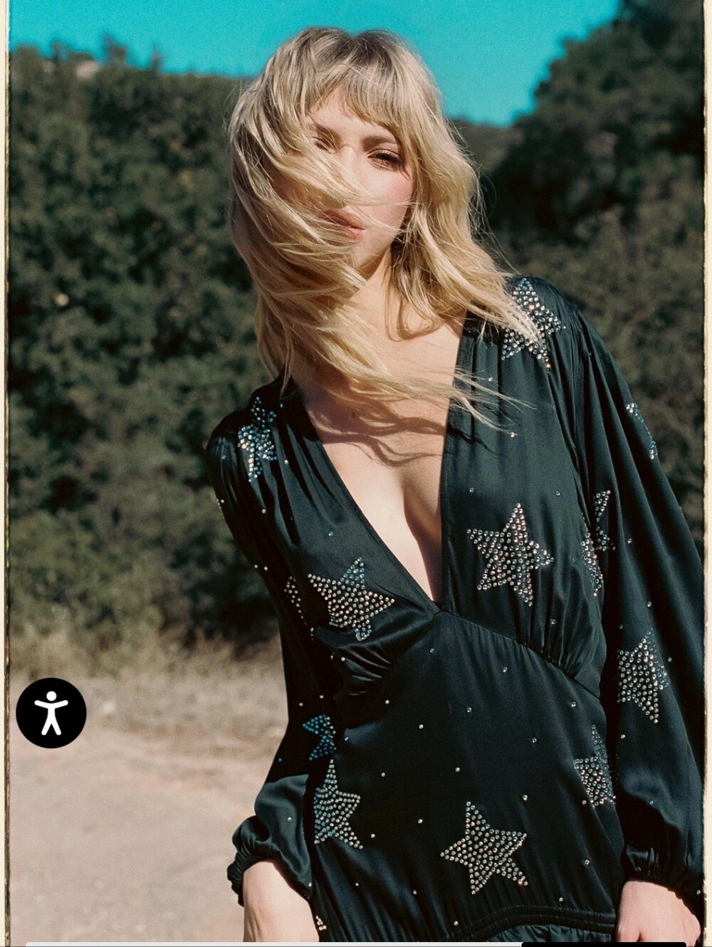 Nasty Gal NWT Black Star Embellished Tiered Dress - Picture 4 of 7